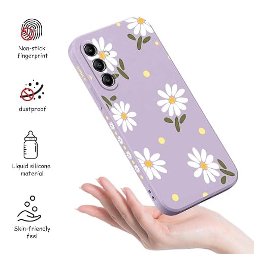 LEECG for Samsung Galaxy A16 5G Case Slim Soft Liquid Silicone Protective Phone Cover for Samsung A16 5G 6.7 inch, Daisy Purple thumbnail 4