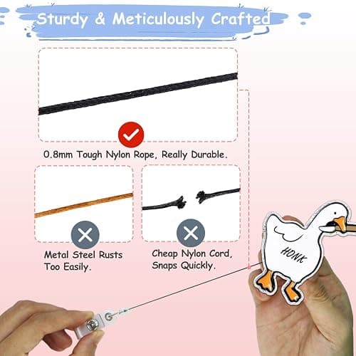 Cute Goose Badges Reels Funny Badge Holder Retractable Accessories ID Clip for Nursing Nurses Doctor Student Teacher Healthcare Medical Work Assistant MA CNA RN ER Office Gifts thumbnail 7