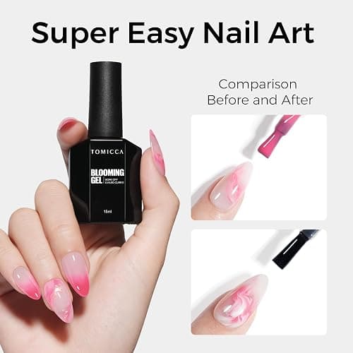 TOMICCA Clear Blooming Gel Nagellack, 15ML UV-LED-Nagellack zum Verteilen, Marble, Watercolor Blooming Gel Polish Nail Art DIY Design thumbnail 3