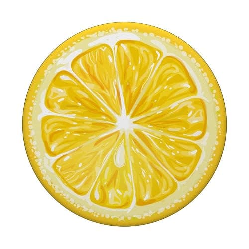 Yellow Lemon Pattern slice for boys girls lemon print black PopSockets Adhesive PopGrip thumbnail 3