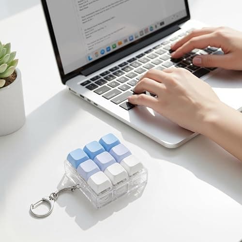 Netholid 9-in-1 Clicky Keyboard Fidget Toy for Adults Gradient Color | Keyboard Clicker Keychain for Office Work Stress Relief, ASMR Sensory Toy for Anxiety Autism thumbnail 2