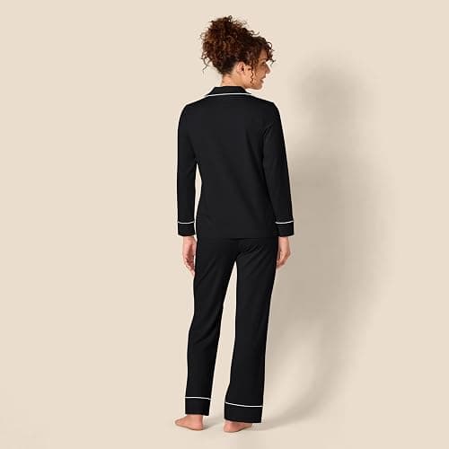 Amazon Essentials Women's Cotton Modal Long-Sleeve Shirt and Full-Length Bottom Pajama Set thumbnail 3
