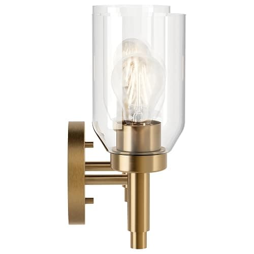 Kichler Madden 2-Light Bathroom Vanity Light Fixture with Clear Glass Shades, Modern Wall Mount Lighting in Champagne Bronze for Single or Double Vanity (10.5" x 14.25"), 55184CPZ thumbnail 7