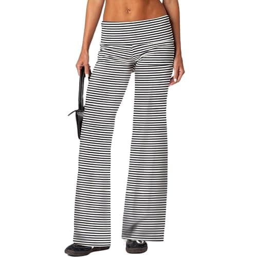 Keliholiyu Fold Over Leggings Women Y2K Lounge Yoga Sweatpants - Image 1