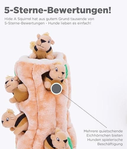 Outward Hound Hide A Squirrel Plush Dog Toy Puzzle, Medium thumbnail 2