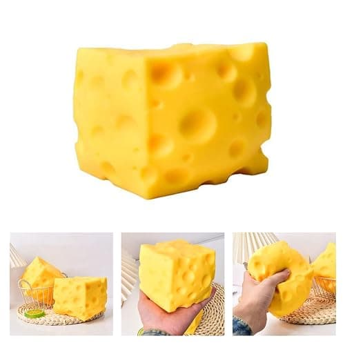1pc Yellow Big Cheese, 3.94 Inch Cheeses, Squeeze Cheeses, Giant Cheese Squishys, Rebounding Squishy-cheesess, Soft Novelty Toy, for Adults, Yellow Cute Party thumbnail 4