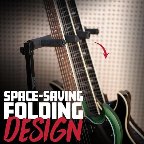 Rok-It Collapsible Folding Guitar Rack Stand for 3 Guitars – Fits Acoustic, Electric, or Bass Guitars – Portable, Durable, Space-Saving Storage (RI-GTR-RACK3) thumbnail 5