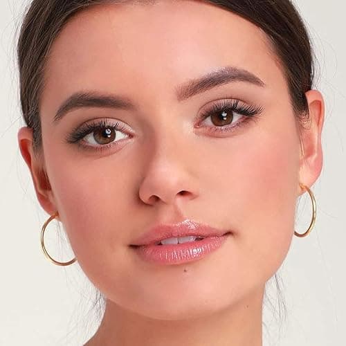 Gacimy Gold Hoop Earrings for Women 14K Real Gold Plated Hoops with 925 Sterling Silver Post thumbnail 2