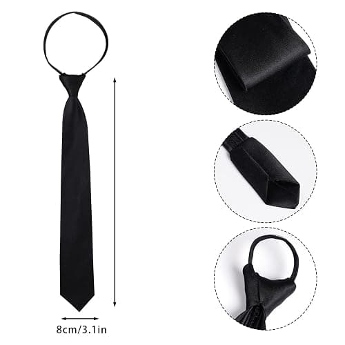 phnydreg 8Pcs Agent Costume Accessory Set Secret Security Guard with Adjustable Zipper Ties Black Sunglasses Earpiece and ID Card for Men Boys Halloween Cosplay Party thumbnail 3