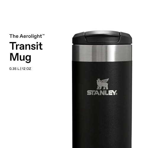 STANLEY Aerolight Transit Thermobecher 0.35L - Hält 4 Stunden Heiß - Spülmaschinenfest - Kaffeebecher To Go Auslaufsicher - Kompatibel Mit Gängigen Pkw-Getränkehalterungen - Thermosflasche - Black thumbnail 3