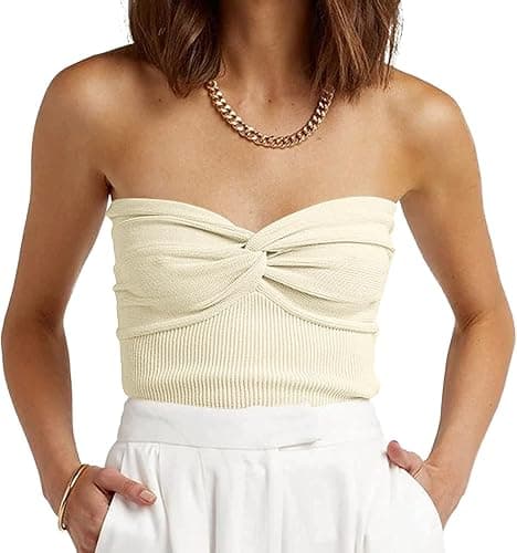 EFAN Womens Tube Tops Summer Outfits Cute Crop Tops 2026 Beach Vacation Spring Fashion Y2K Strapless Sleeveless Clothes - Image 1