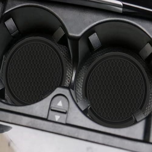 ZSDY Car Cup Coaster, 4PCS Universal Auto Non-Slip Cup Holder Embedded in Ornaments Silicone Coaster, Car Interior Accessories Sets, Black thumbnail 8