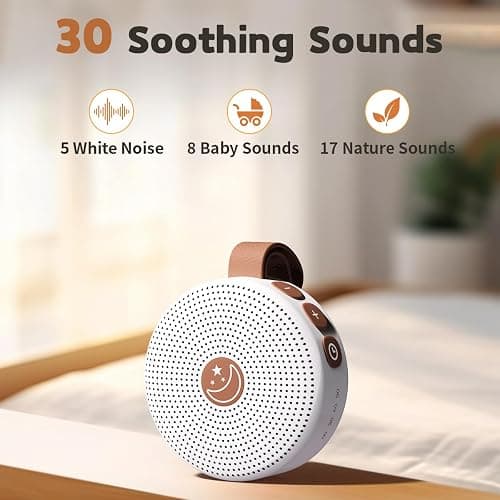 Mini Portable White Noise Machine Sound Machine with 30 Soothing Sounds for Baby Kids Adults Sleeping 32 Volume Levels Rechargeable Brown Noise Sleep Machine for Office Privacy Travel Sound Therapy thumbnail 3