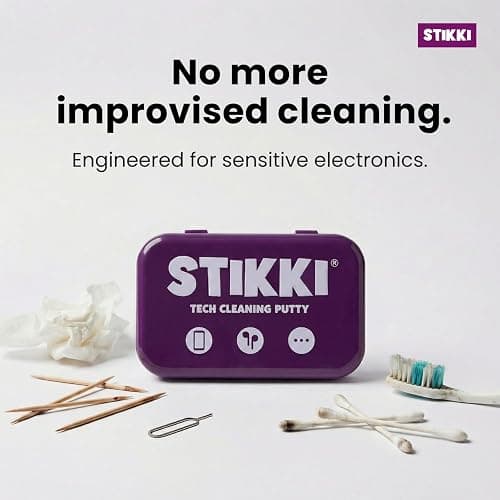STIKKI Cleaning Putty & Precision Tools - Earbud, Port & Phone Cleaning Kit | Compatible with iPhone & AirPod, Putty for Phone Speaker & Electronics, USB-C Charging Port Cleaner Tool, Leaves No Residue thumbnail 5