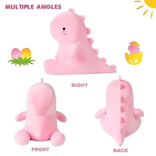 Ditucu Cute Dinosaur Stuffed Animals Toys Plush Dolls Soft Dino Plushie Birthday Gifts for Kids Girls Boys Pink 16 inch thumbnail 4