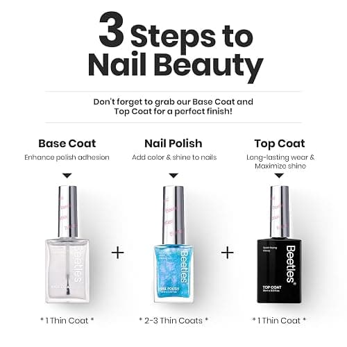 Beetles Glitter Nail Polish Set, 6 Colors Pastel Quick Dry Nail Polish | Pearl Regular Nail Polish, Long Lasting Shine DIY Manicure Gift for Women Girl - Nails Art thumbnail 8