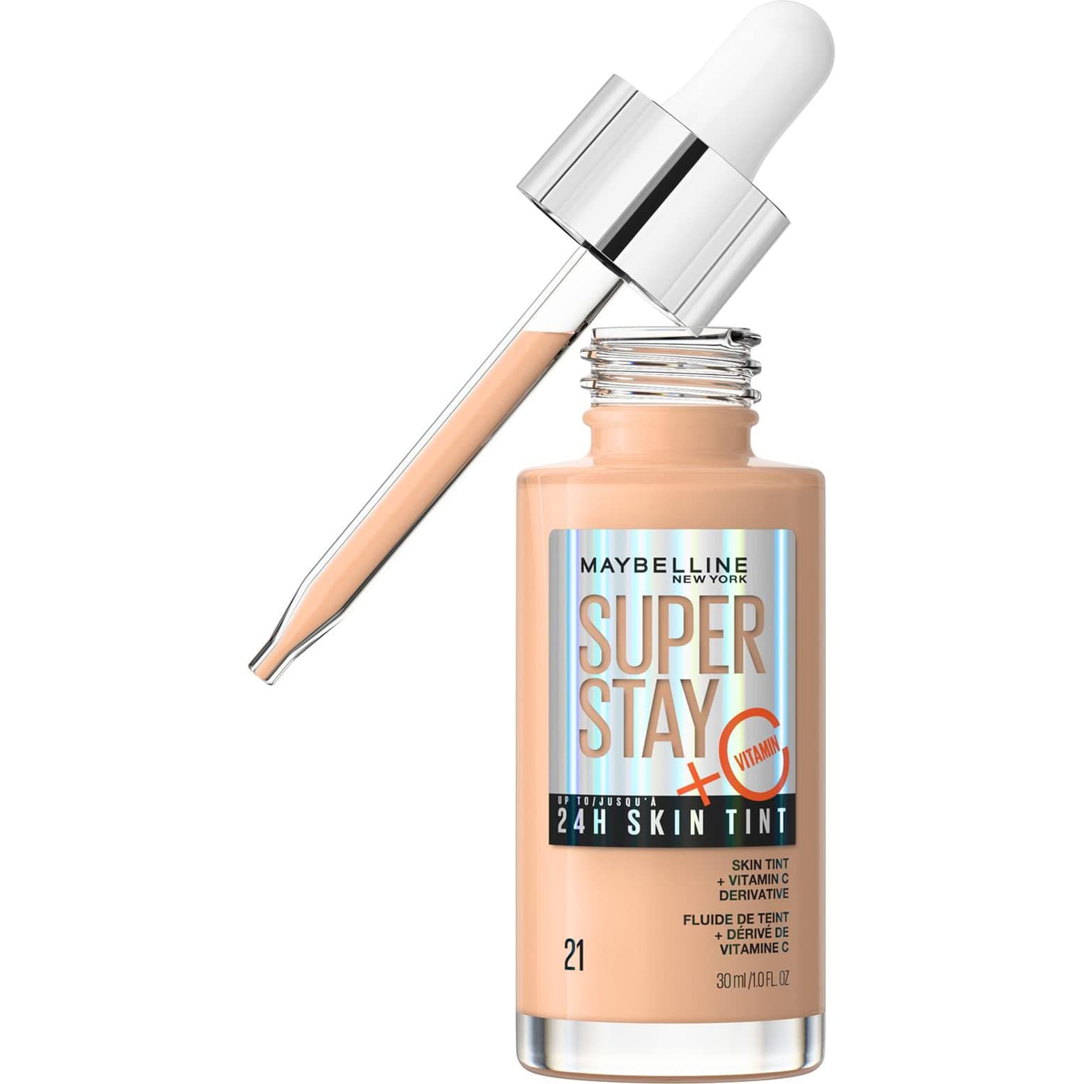 Maybelline New York Superstay 24H Skin Tint Foundation 21, 30 ml - Image 1