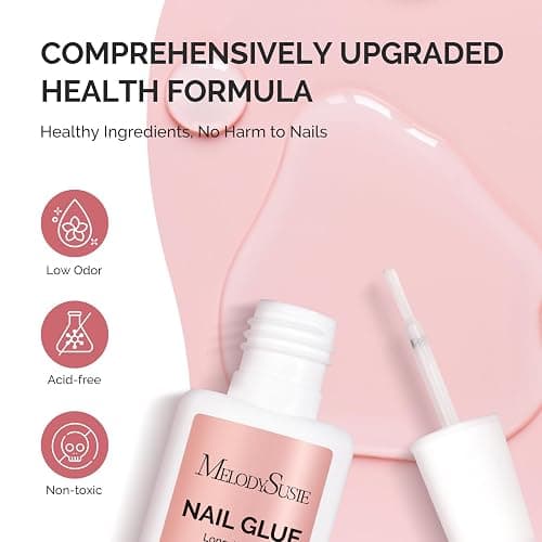 MelodySusie Nail Glue for Press on Nails Acrylic Nail Tips Quick-Drying Super Strong Long Lasting Adhesive for Fake Nails No UV Lamp Needed with Easy Application 10ml thumbnail 2
