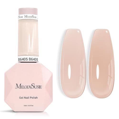 MelodySusie Jeweliver Gel Nail Polish, 0.5Fl.oz Nude Gel Polish Beige Color Soak Off UV LED Light Cure Gift for Women Manicure Nail Art DIY at Home B6405 - Image 1