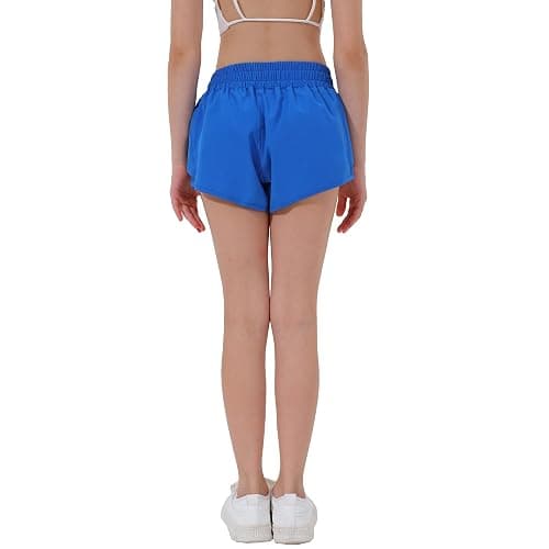 Aurefin Girls Athletic Shorts, Lightweight Running Shorts for Teen Girls Kids Sports Active Short with Zip Pocket and Elastic thumbnail 4