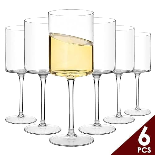 Chouggo Square Wine Glasses Set of 6, Hand Blown Crystal Red Wine or White Wine Glass 11.4Oz - Hand Crafted by Artisans - Gifts for Women, Men, Wedding, Anniversary, Christmas, Birthday thumbnail 7