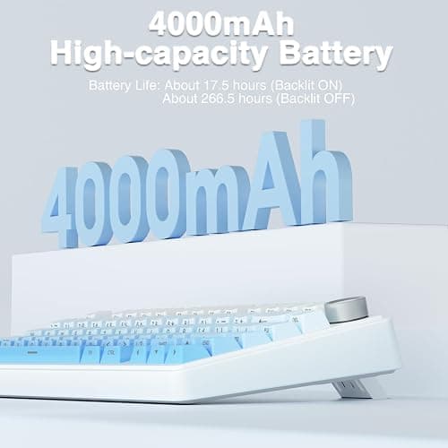 AULA F75 Pro Wireless Mechanical Keyboard,75% Hot Swappable Custom Keyboard,RGB Backlit,Pre-lubed Linear Switches,Side Printed PBT Keycaps Mechanical Gaming Keyboards,Gradient Blue thumbnail 8