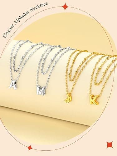 FaithHeart Layered Initial Necklaces for Women - Dainty Non Tarnish Gold/Silver Letter A-Z Necklace Stack Womens Small Initial Necklace Adjustable 16"- 18" Birthday Personalized Jewelry Gifts thumbnail 5