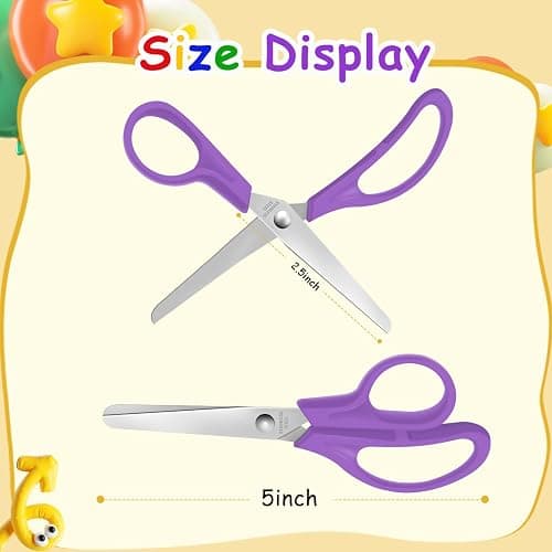 16 Packs Kids Blunt Tip Safety Scissors Bulk,5" Stainless Steel Craft Scissors for Preschool kindergarten, Xnluothsk thumbnail 4