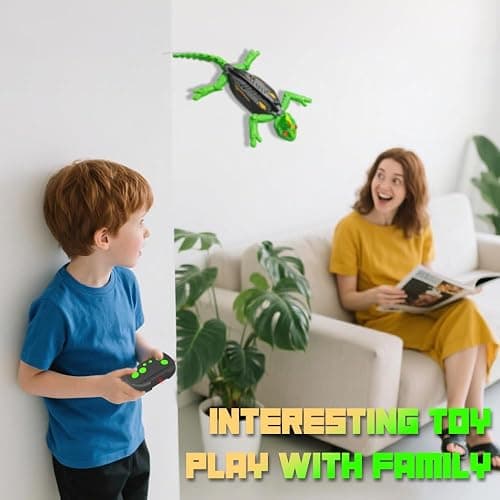 Wall Climbing RC Chameleon Toy for Kids, Rechargeable Remote Control Lizard Toy with LED Eyes, Dual Mode Floor & Wall Driving, Gift for Boys Girls Ages 3+ thumbnail 6
