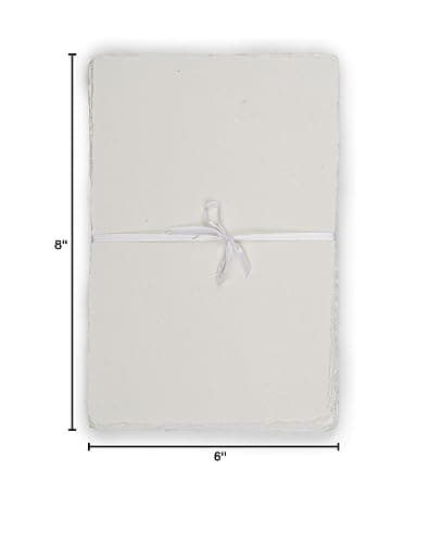 LEATHER VILLAGE Watercolor Paper - 6 X 4 inches, 50 Sheets - Mixed Media Watercolor Paper - 150 GSM Thick Deckle Edge Virgin Cotton Handmade Paper - Off White thumbnail 2