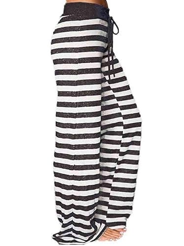 iChunhua Women's Comfy Stretch Floral Print Drawstring Palazzo Wide Leg Lounge Pant thumbnail 2