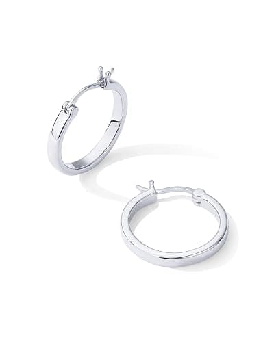 PAVOI 14K Gold Plated 925 Sterling Silver Post Lightweight Hoops | 20mm - 30mm Earring | Gold Hoop Earrings for Women thumbnail 3