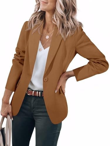 Cicy Bell Womens Casual Blazers Open Front Long Sleeve Work Office Suit Jackets Blazer - Image 1