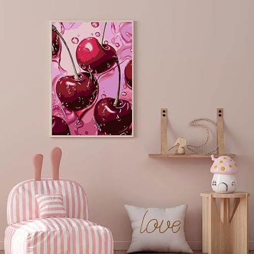 AIBOERL Square Drill Cherry Diamond Art Kits for Adults,Cherry 5D Diamond Painting Kits for Adults Beginners,DIY Square Diamond Dot Painting Gem Art Kits for Adult, Home Wall Decor 12x16Inch thumbnail 2