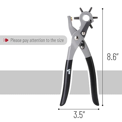 UNCO- Leather Hole Punch Tool, Multi Hole Sizes for Belts and Leather thumbnail 4