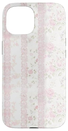 Aesthetic Pink Coquette Blushing Quilt Floral Flowers Case for iPhone 15 - Image 1
