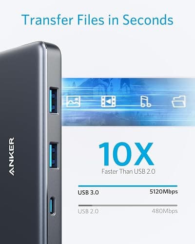 Anker USB C Hub, 7in1 Multi-Port USBC Hub with 4K HDMI, 85W PD, USB-C and 2 USB-A 5Gbps Data Ports, microSD and SD Card Reader, for MacBook Air, MacBook Pro, XPS, and More (Charger not Included) thumbnail 6