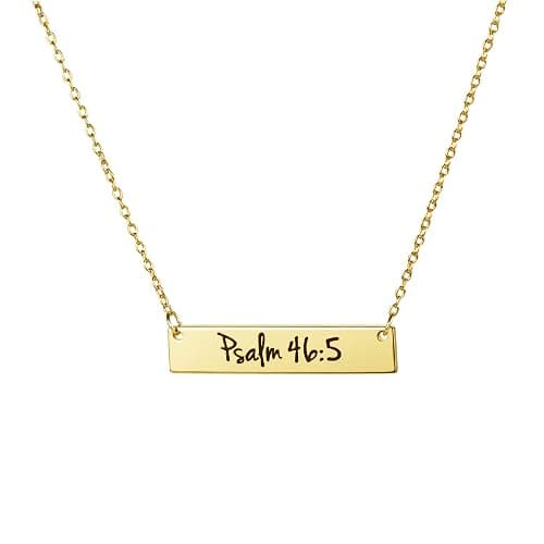 Memgift Christian Bar 𝐍𝐞𝐜𝐤𝐥𝐚𝐜𝐞 Bible Verse Faith Jewelry Baptism Christmas Birthday 𝐆𝐢𝐟𝐭 𝐟𝐨𝐫 𝐖𝐨𝐦𝐞𝐧 - Image 1