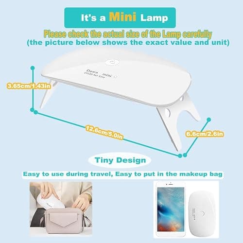 Kepma UV LED Nail Dryer Mini lamp Portable Curing Light for Gel Nail Polish,6w(White) thumbnail 3