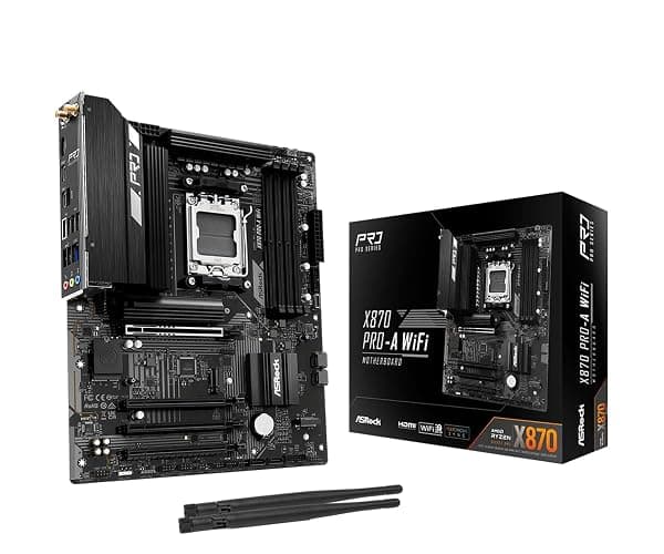 ASRock X870 Pro-A WiFi ATX Motherboard - AMD AM5 Ryzen 9000/8000/7000, DDR5 8000+(OC), PCIe 5.0, Dual USB4 Type-C, Wi-Fi 7, 2.5GbE - Image 1