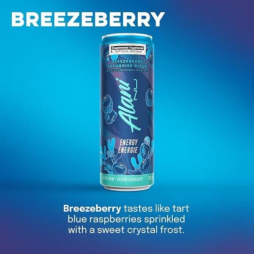 Alani Nu BREEZEBERRY Sugar Free, Low Calorie Energy Drinks | 140mg Caffeine | Pre Workout Performance with Antioxidants | Biotin B Vitamins | Zero Sugar | 10 Calories | 355mL (12 Pack) thumbnail 3
