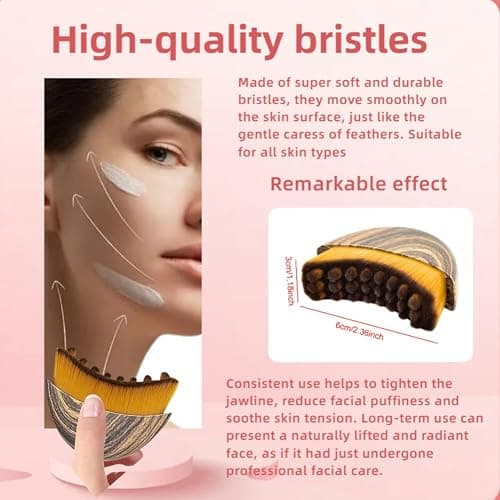 1/2 PCS Lymphatic Contour Face Brush for Sculpting – Anti-Puffiness, Detox & Lift, Improves Skin Glow & Absorption (1 Pcs Contour Face Brush) thumbnail 3