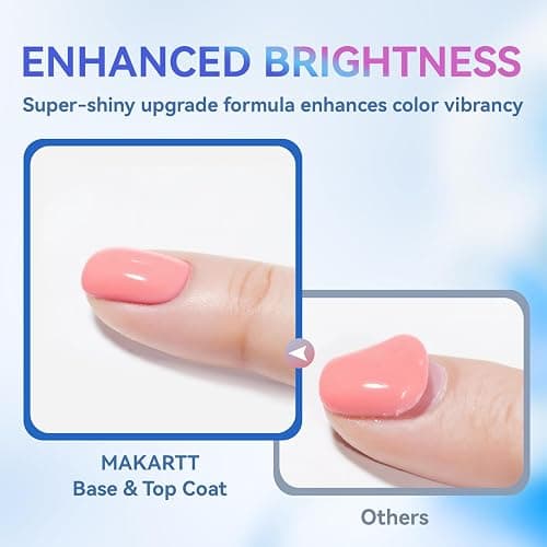 Makartt No Wipe Base and Top Coat Kit 2pcs 10ml Soak Off Nail Gel Base Top Coat Polish Manicure Pedicure Set thumbnail 8