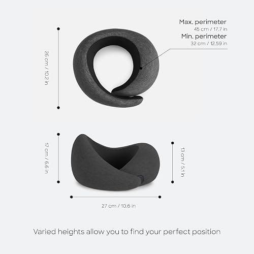 Ostrichpillow Go Neck Pillow, Travel Pillows for Airplanes, Premium Memory Foam Travel Pillow, 360º Ergonomic Design, Asymmetrical Sides, Travel Bag Included, Washable Modal Cover thumbnail 2