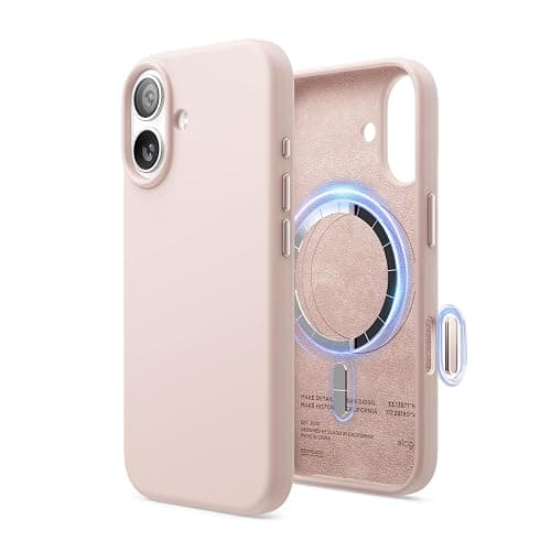 elago for iPhone 17 Case, Premium Magnetic Silicone Case, Compatible with MagSafe, Liquid Silicone Material, Protective Cover, Shockproof, Slim Phone, 6.3 inch (Lovely Pink) - Image 1