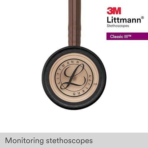 3M Littmann Classic III Monitoring Stethoscope, 5809, More Than 2X as Loud, Weighs Less, Stainless Steel Copper-Finish Chestpiece, 27" Chocolate Tube, Copper Stem and Headset thumbnail 7