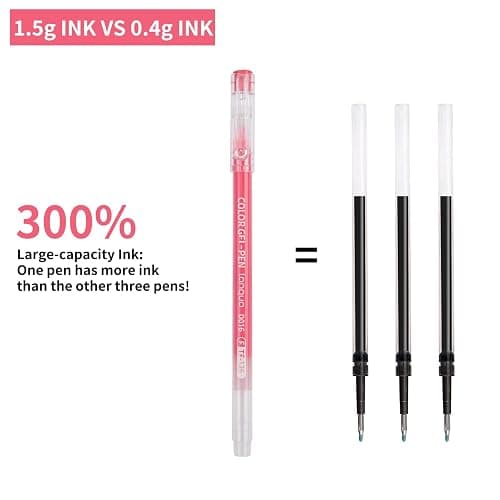 Joyask Gel Pens For Coloring, 168 Pack Colored Pens for Black Paper & White Paper, 0.6MM Fine Point Pens for Coloring, Writing, Drawing, Journaling, Note Taking, Office, Home thumbnail 4
