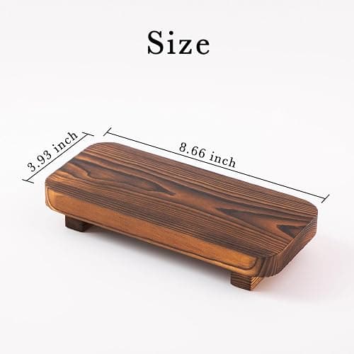 FLYIEE Wood Risers for Decor Display, Bathroom Counter Sink Decor, Dish Soap Tray Wood Tray for Kitchen Counter, Small Wooden Soap Stand, Wood Soap Pedestal, Soap Dispenser Stand Modern Farmhouse thumbnail 3