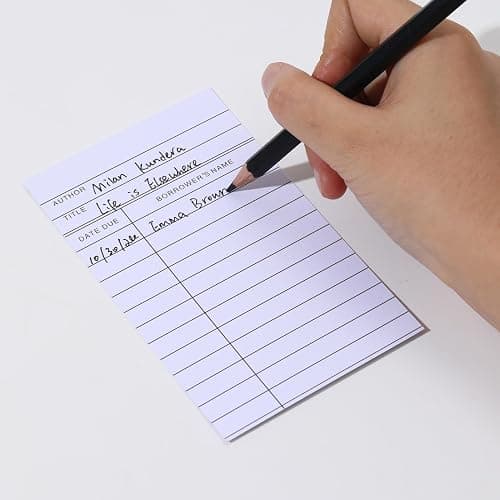 100 Count Library Cards, Checkout Catalog Book Card,Library Checkout Index Cards, Due Date NoteCards for Record Keeping - 3 x 5 inch thumbnail 4