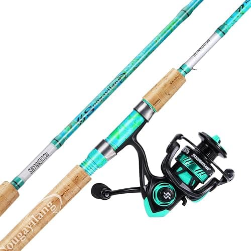 Sougayilang Fishing Rod and Reel Combo, 2-Piece 5-Foot 6-Inch Graphite & Fiberglass Rod, Durable and Strong, Quickset Anti-Reverse Fishing Reel (1Pack/2Pack) thumbnail 2